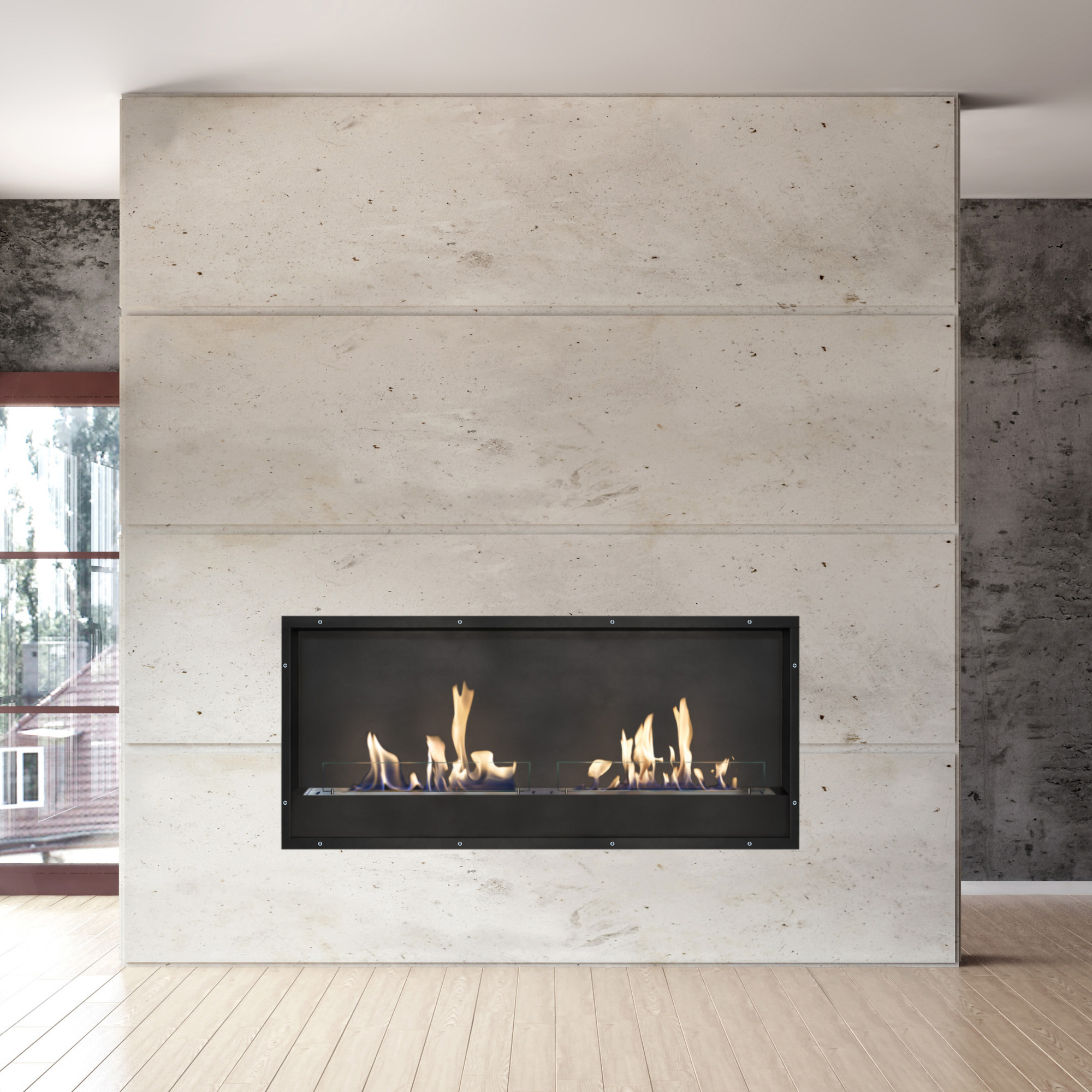 Outdoor fireplaces with grill