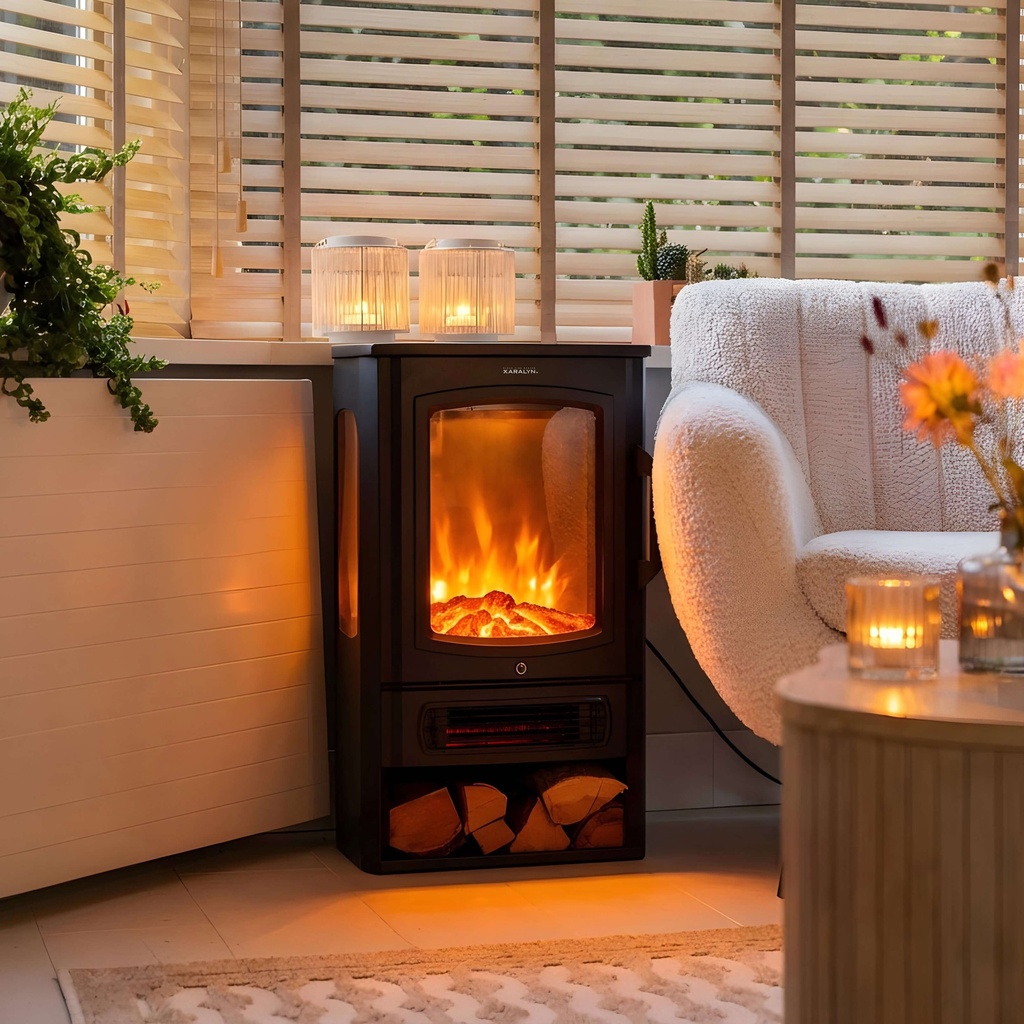 Ambiance, freestanding tunnel fireplace