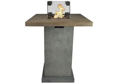 Zeus standing table with gas fire in concrete look