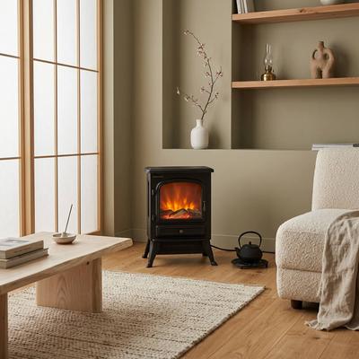 Atri, freestanding see-through fireplace