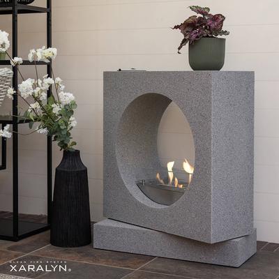 Milano, freestanding see-through fireplace